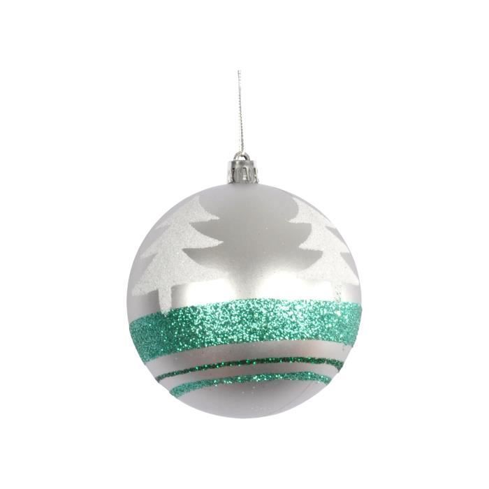 Boule De Sapin De Noël - 1001kdo - Argent - 8 Cm - Plastique-résine - Décoration Festive