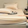 Smooth Mulberry Silk Fitted Sheet High End Ice Silk Mattress Cover with Elastic Bands for Single Double Queen King Bed 140/160