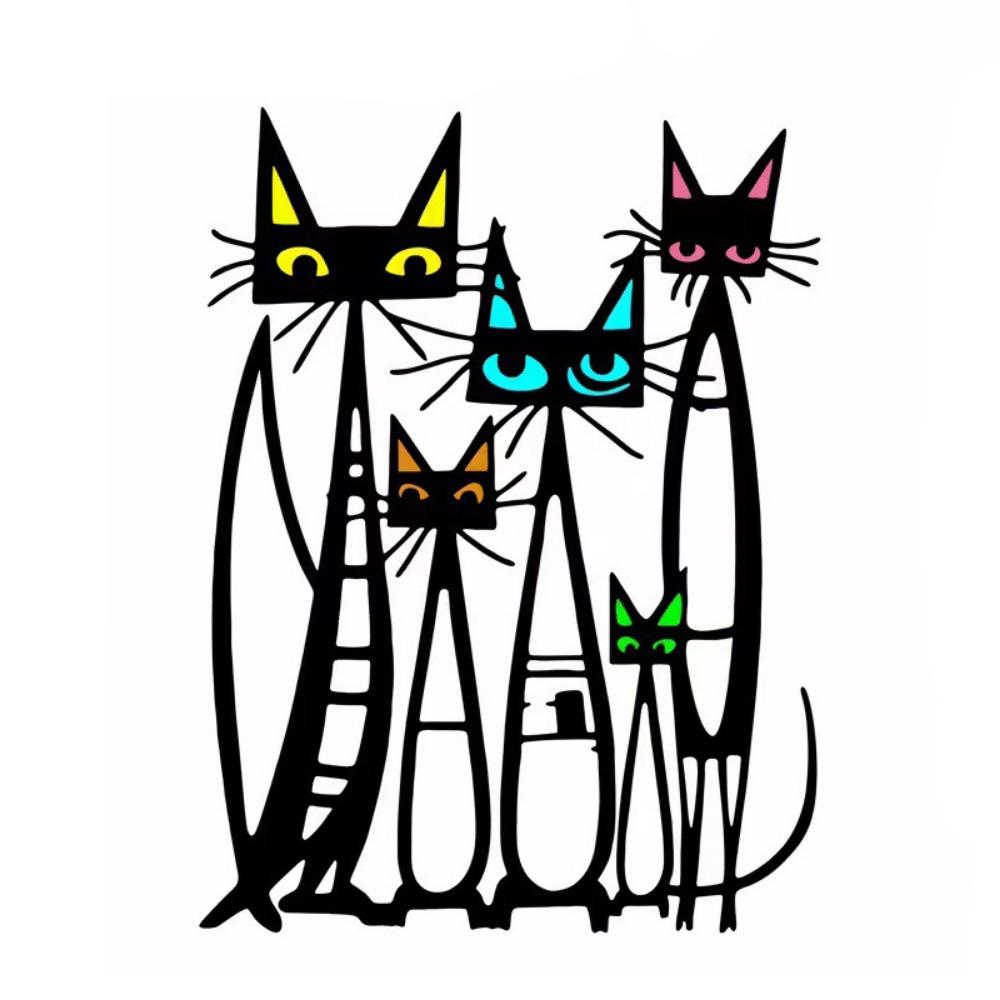 Wrought Iron Iron Wall Sculpture Colorful Cat Wall Ornament Metal Cat Wall Art  Wall Ornament