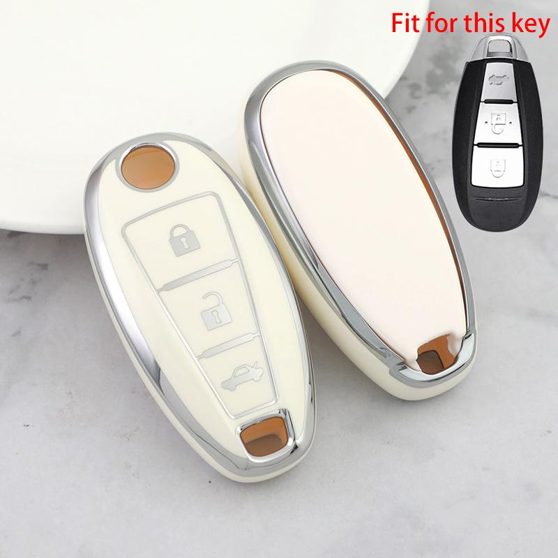 Новый чехол для ключей из ТПУ с 3 кнопками для Suzuki Vitara Swift Ignis Kizashi SX4 Baleno Ertiga 2016 2017 2018 2019, ключ-ракушка