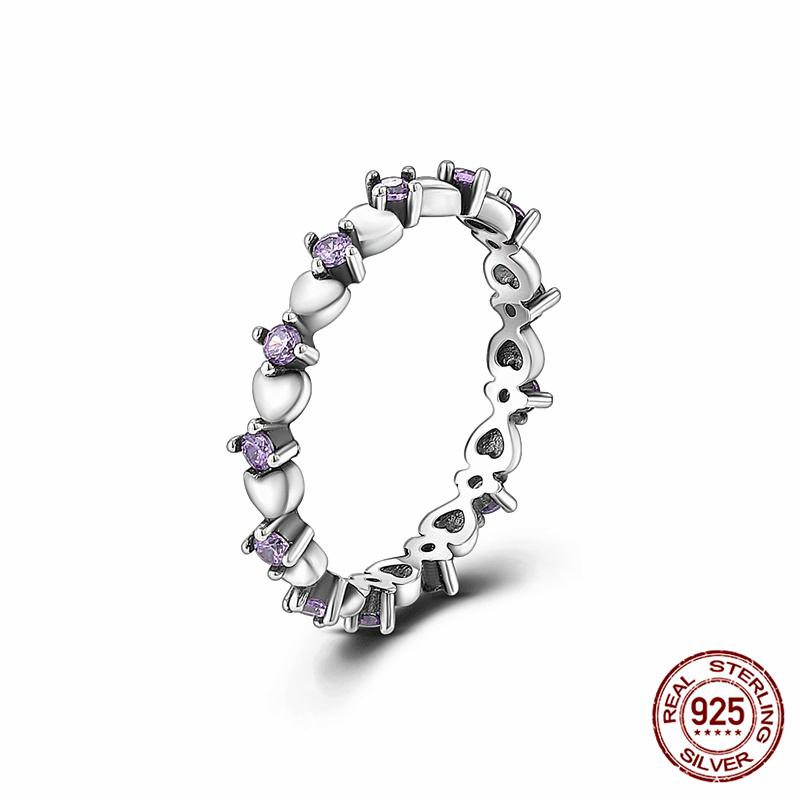 Абсолютно новое 100% подлинное 925 серебряное женское кольцо оригинальное сердце корона розовое золото кристалл обручальное кольцо годовщина свадьбы ювелирное изделие