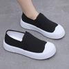 Canvas Shoes Women's Spring Thick-soled Round Head Casual and Comfortable Versatile One-pedal Muffin-soled Women's Board Shoes