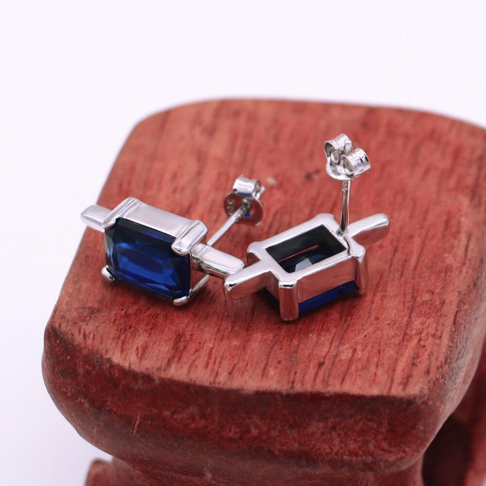 Высокое качество унисекс оригинальные серебряные серьги кубический синий циркон мужские серьги из серебра 925 пробы очаровательные ювелирные изделия подарок Bijoux