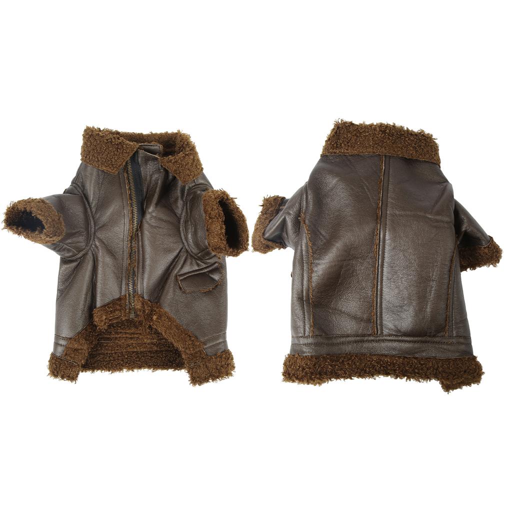 Кожаная куртка для собаки, зимняя кожаная куртка для питомца для маленьких, средних и больших собак и кошек