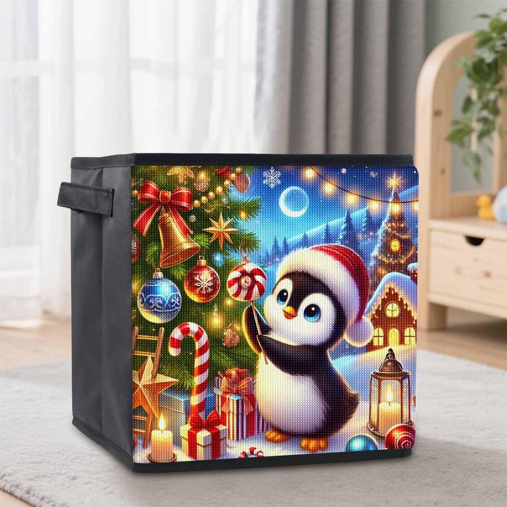 The Hardworking Little Penguin 5D Diamond Painting Storage Basket Full Round Drill Mosaic Diamond Embroidery Cross Stitch Kits Home Decor Home Decor