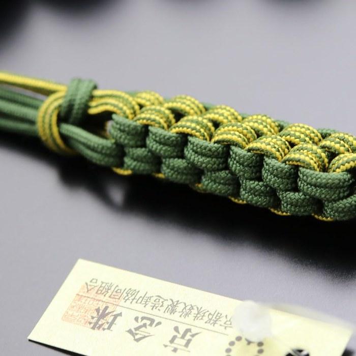 [Nenzu] Jodo Shinshu Prayer Beads - Men's 18 Beads - Green Sandalwood & Sodalite - Silk Cord - 101180006 (with Prayer Bead Bag)