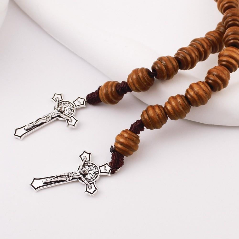 Prayer Saint Benedict Medal Blessing Saint Benedict Rosary Wooden Prayer Beads Prayerful Catholic