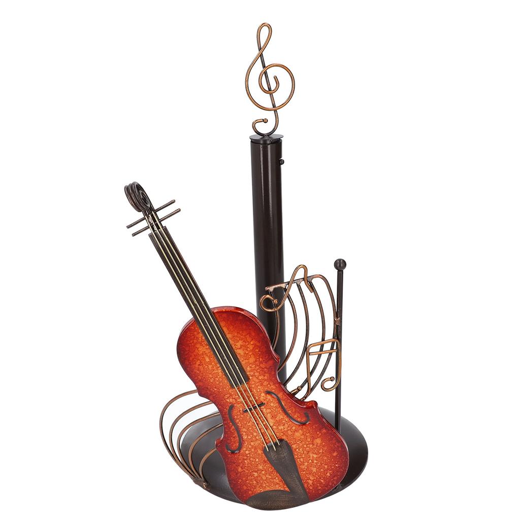 Paper Towel Holder Kitchen Countertop Iron Roll Dispenser Violin Shaped Stand Rack