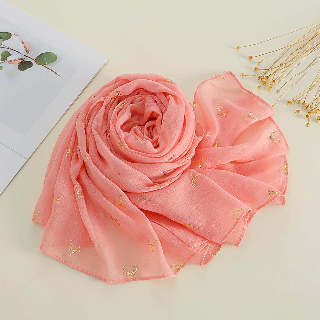 Cotton and Linen Scarf for Women In Spring Autumn and Winter Long Thin Silk Scarf Korean Version Versatile and Fashionable Beige Shawl