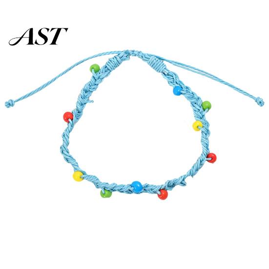 Hand Woven String Bracelets Handmade Braided Bracelet for Women, Bohemian Wrist Rope Boho Style Summer Jewelry with Colorful Rice Beads, Adjustable