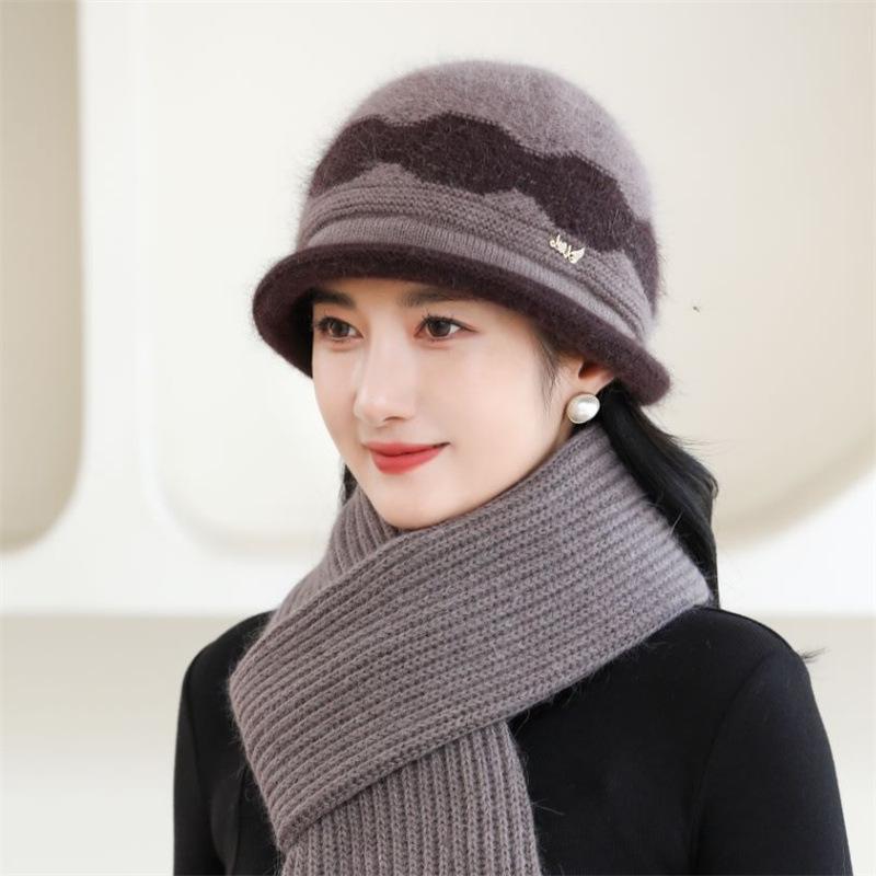 Elegant Winter Beanie for Women , Perfect for Middle-Aged & Elderly, Stretch Fit, Hand Washable,Warm Knit Winter Hat for Women
