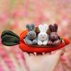 3 Bunnies In Carrot Purse Easter Cute 3D Carrot Coin Purse with Zipper Doll Toy Decoration Wallet