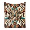 Indian totem wolf pattern digital-printed polyester Bedroom velvet flannel cover blanket Fleece soft cover blankets for beds