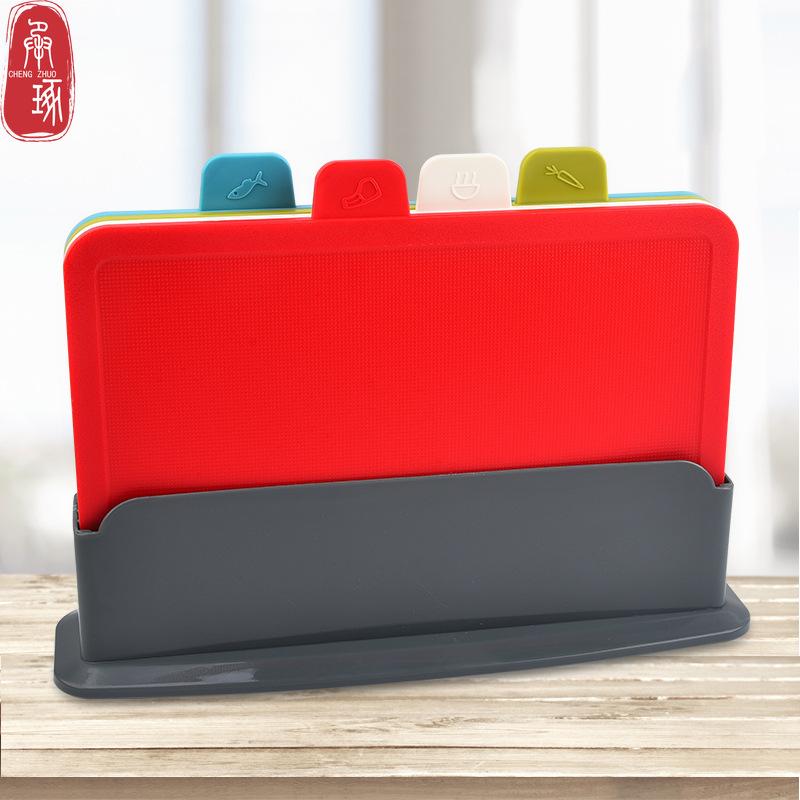 4 шт. набор кухонной пластиковой разделочной доски, нескользящий антибактериальный пластиковый пищевой ремень безопасности, коробка для хранения