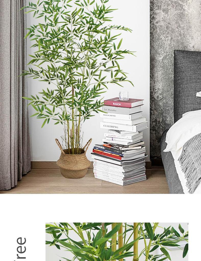 Bamboo Faux Green Plants and Flowers for Indoor Décor