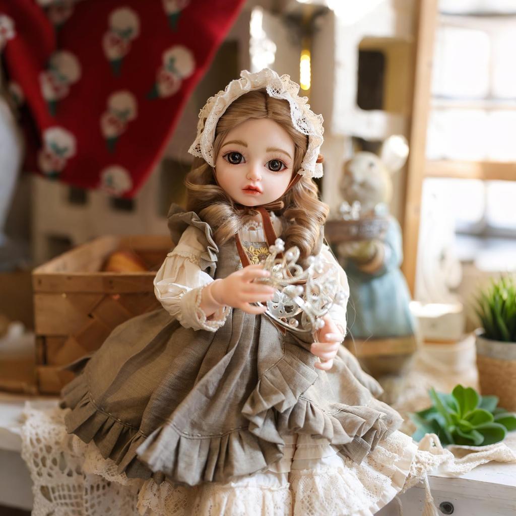 Cloveray 14 Милая виниловая BJD кукла 45 см, шарнирная кукла с 15 подвижными суставами, полностью артикулированная, стеклянные глаза, ручная роспись макияжа, сменная