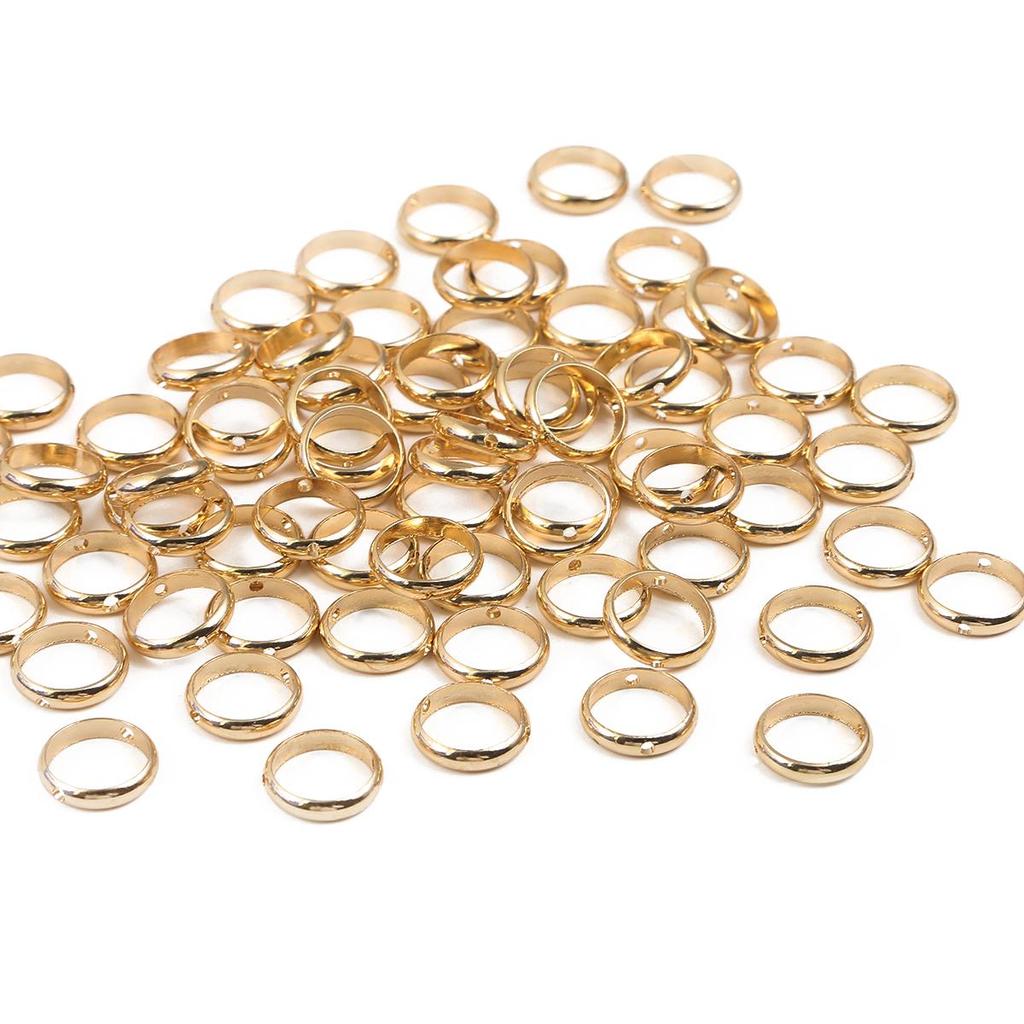 10 шт./лот, бусины-разделители с двойным отверстием, позиционирующие круговые кольца для прыжков, для DIY браслетов из бисера, аксессуары для изготовления ювелирных изделий
