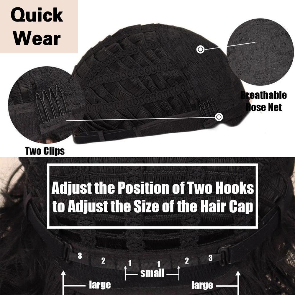 XINRAN Fluffy Wigs Synthetic Short Curly Wig Large Roll Extension Large Short Curly Flexible Soft Natural Full Bob Wigs For Women Cosplay Daily