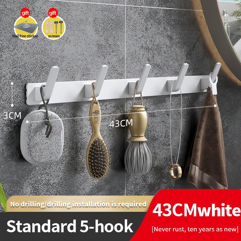 YUNJIEYA Черно-белые Дверные Крючки Крючок Для Одежды Вешалка Полка Органайзер Полка Для Хранения Душевая Стена Вешалка Кухня Аксессуары Для Ванной Комнаты
