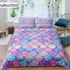 Fish Scales Duvet Cover Set Bedding Set Colorful Mermaid Scale Quilt Cover Pillowcase Queen Size Girls 2/3pcs Comforter Cover