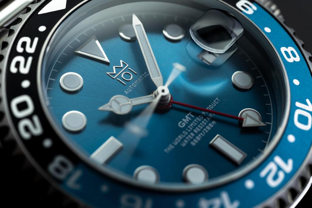 НОВАЯ модель механических часов Hyakuichi с автоматическим ручным заводом и функцией GMT, водонепроницаемость 200 м, браслет из нержавеющей стали с индикацией даты, цвет Viking Blue [HYAKUICHI 101]