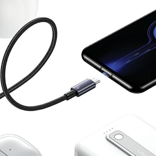USAMS USB to Micro-USB Cable 2A 1.2mFast Charging Steel/Tarnish SJ668USB01 (US-SJ668)