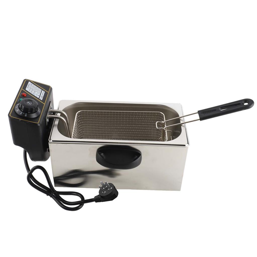 Электрическая фритюрница 4 л 4,2 кварт с корзиной для фильтрации масла 1400 Вт нержавеющая сталь 60 200 градусов Цельсия 140 392