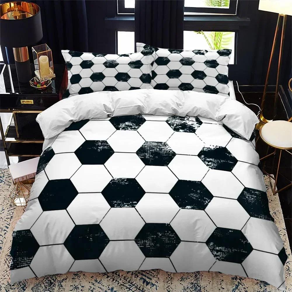 3D Football Print Soccer Sport Bedding Set Single Twin Double Queen King Cal King Size Bed Linen Set