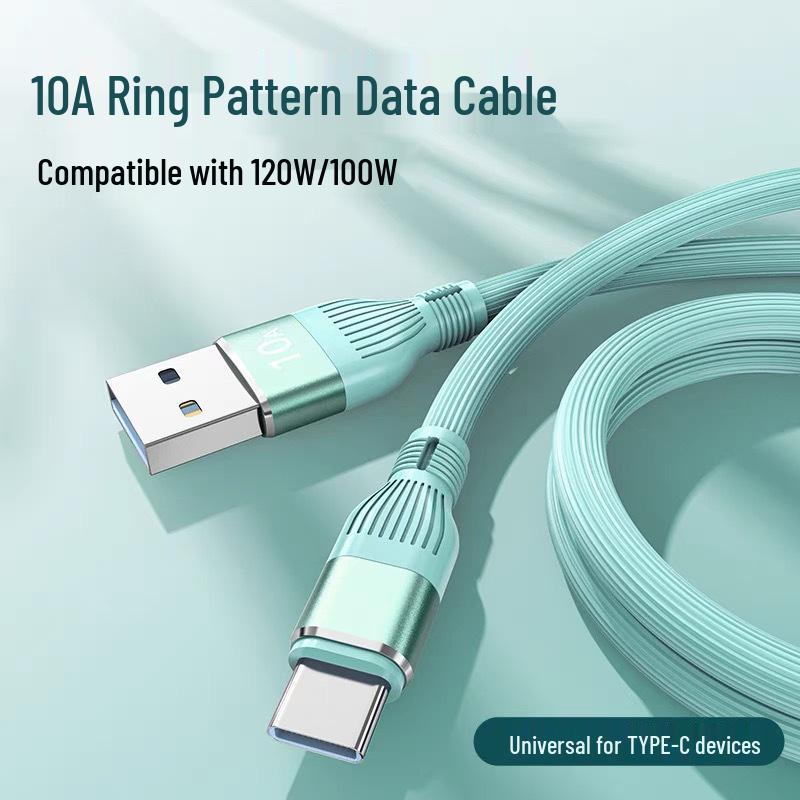 120W Type-C Super Fast Charging Cable, 10A - Compatible with Huawei, Honor, Xiaomi, OPPO Phones for Flash Charging.