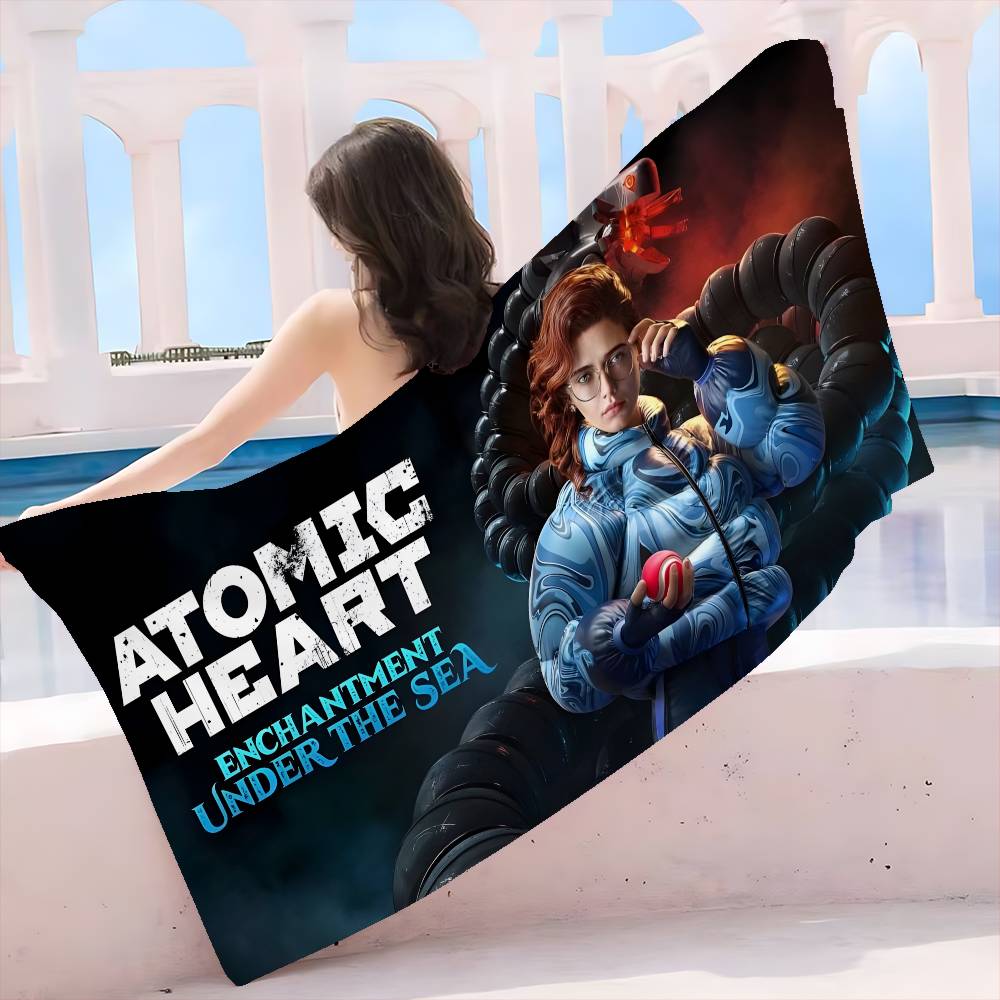 Atomic Heart Винтажные Большие Микрофибровые Пляжные Полотенца Быстросохнущее Полотенце Песок Пляжные Полотенца Полотенце для Бассейна для Путешествий Пляж Бассейн Йога