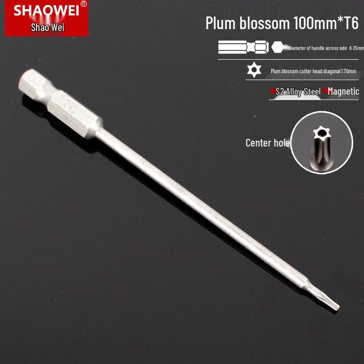 Магнитная 50-мм отвертка-звездочка и набор шестигранных бит для электродрелей