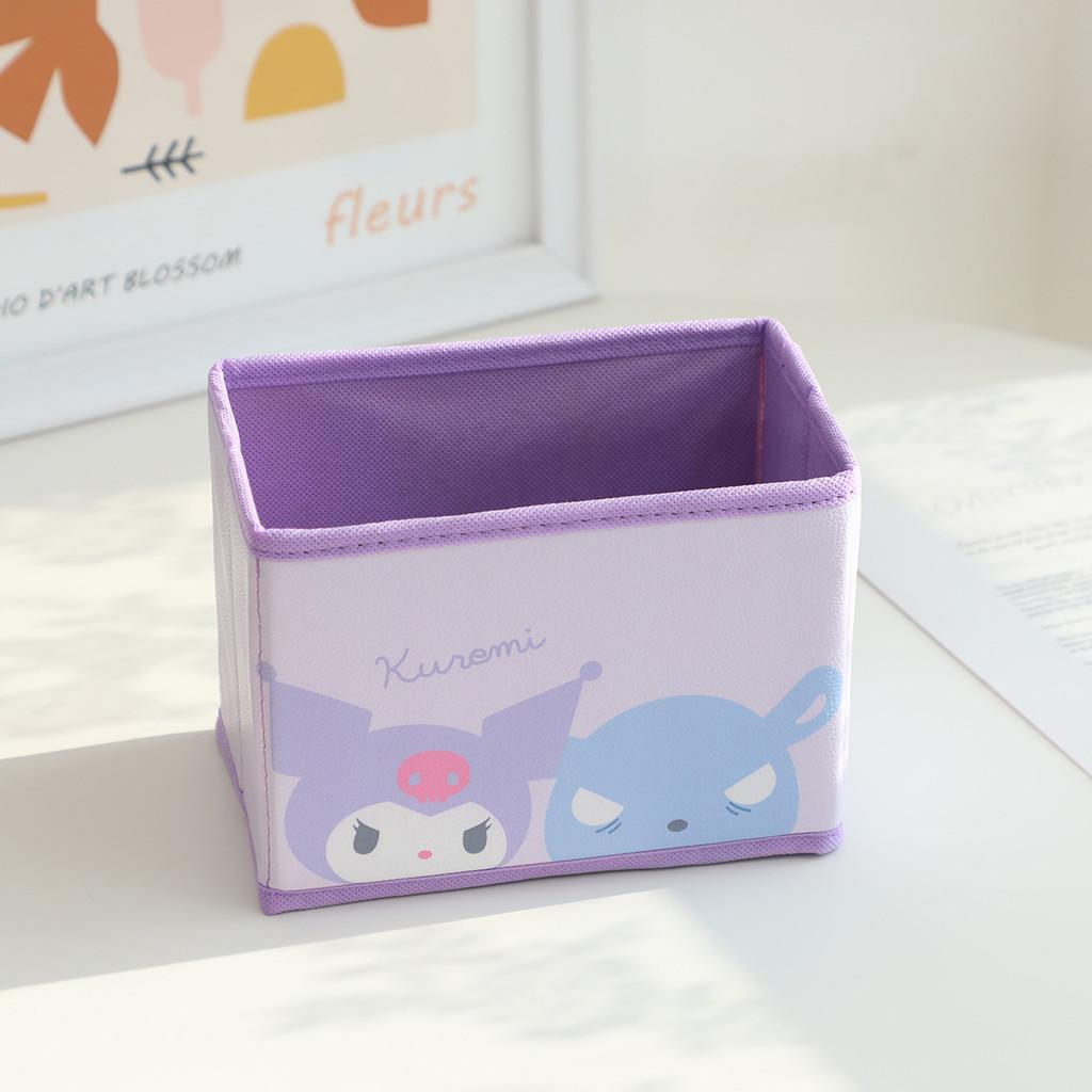 Hello Kitty Kuromi Cinnamoroll My Melody Узор Складной Настольный Органайзер для Хранения Косметики и Офисных Принадлежностей