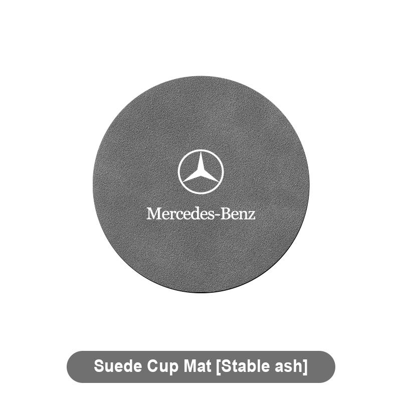 AABDB1 Suede Car Non-slip Water Cup Coaster Insulation Pad Decorative Water Stickers For Mercedes Benz GLA CLA GLK GLE CLS ML GL A B C