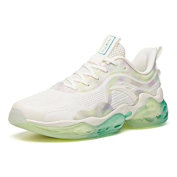 Anta Амортизация Поддержка Баланс Низкие Кроссовки Мужские Кроссовки Белый Зеленый 112035501-2