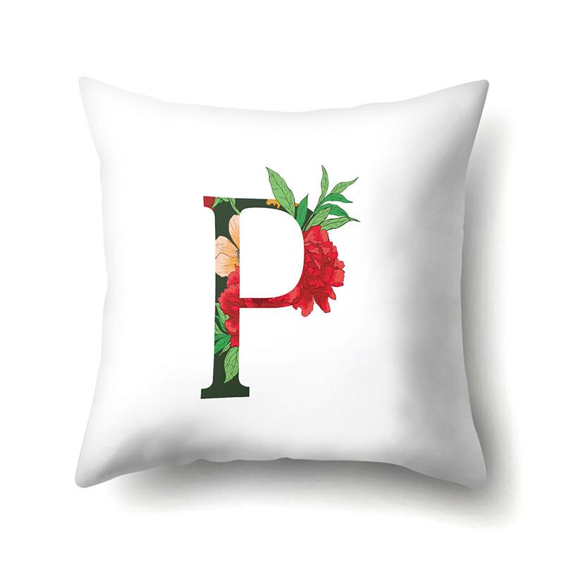 Полиэстеровая наволочка Акварельные цветы Принт для украшения автомобиля 26 английских букв Домашняя наволочка для подушки