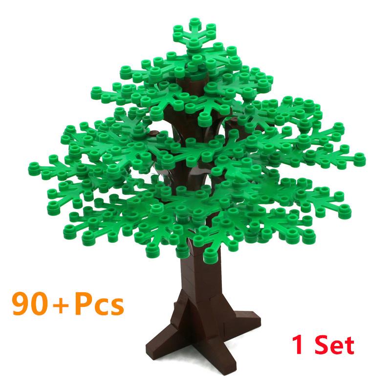 Buildings Blocks Tree Flower Sets City Plant Garden Bonsai Forest Natural City Street View Park Jungle MOC Model Toys For Kids