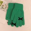 New winter products five fingers solid color warm knitted gloves women's bow student cold-proof wool gloves