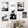 Modern Fashion Woman Black and White Poster Paris Church Room Decoration Accessories Aesthetic Canvas Painting Wall Art Pictures