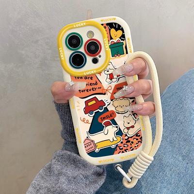 Скейтборд Собака Подходит для Apple 16pm Puff Shell Iphone1514 Creative 13 Cartoon 12 Anti-fall 11 Women