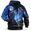 Animal Hooded Sweatshirt Men's Hoodie Wolf Graphic T Shirt 3D Print Pullover Oversized Mens Clothing Tops Male Autumn Streetwear
