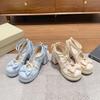 Elegant Minimalist Comfortable High Heels Women's Shoes Thick Bottom Sweet Cute Bow Shoes New Fashionable Versatile Pumps