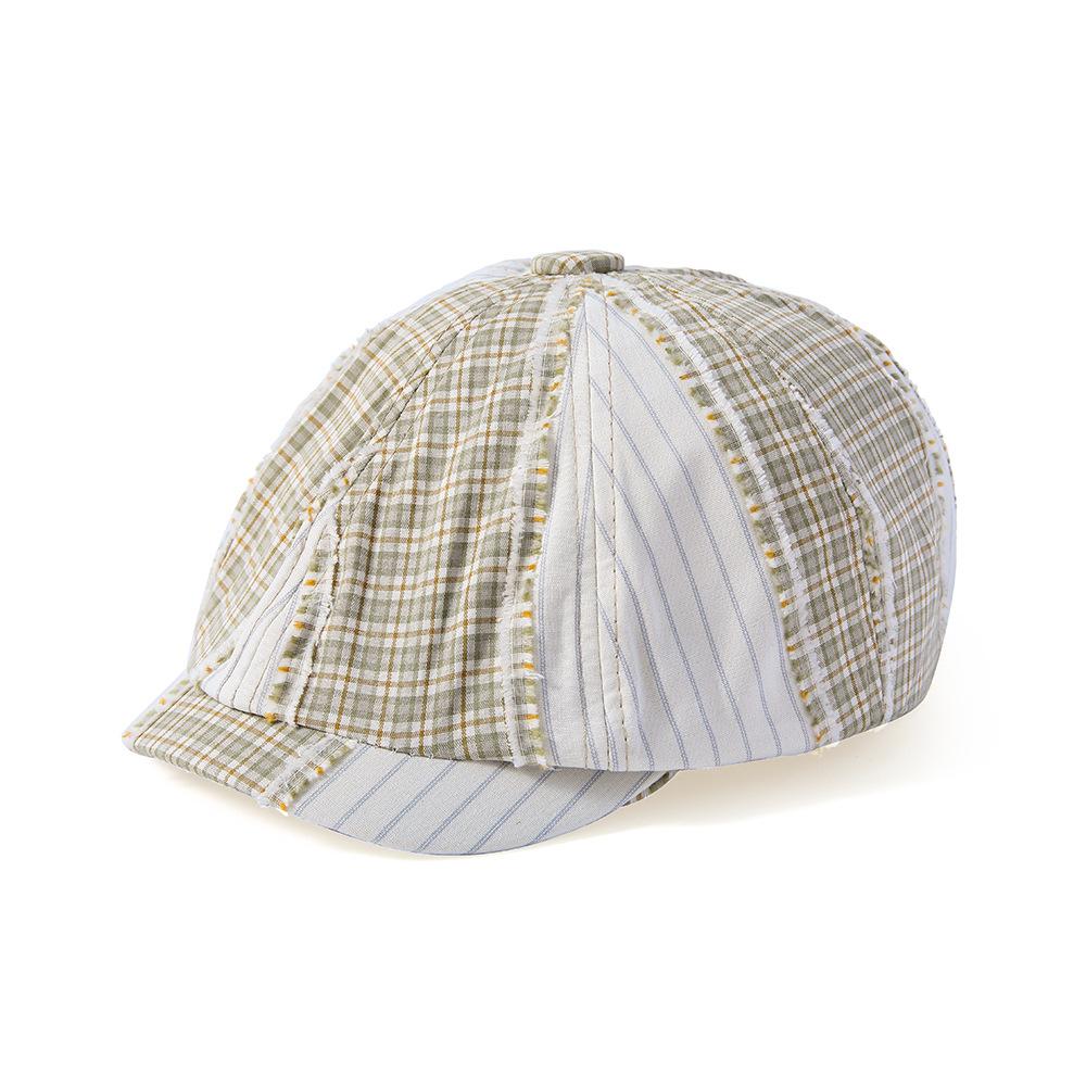 Весна-лето Легкая клетчатая шляпа Forward Мужская винтажная полосатая шляпа с рисунком Кепка Newsboy
