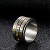 Oakky unisex stainless steel Fruit slot machine pattern fun rotatable lucky ring Creative 3 layers are gambling size 24