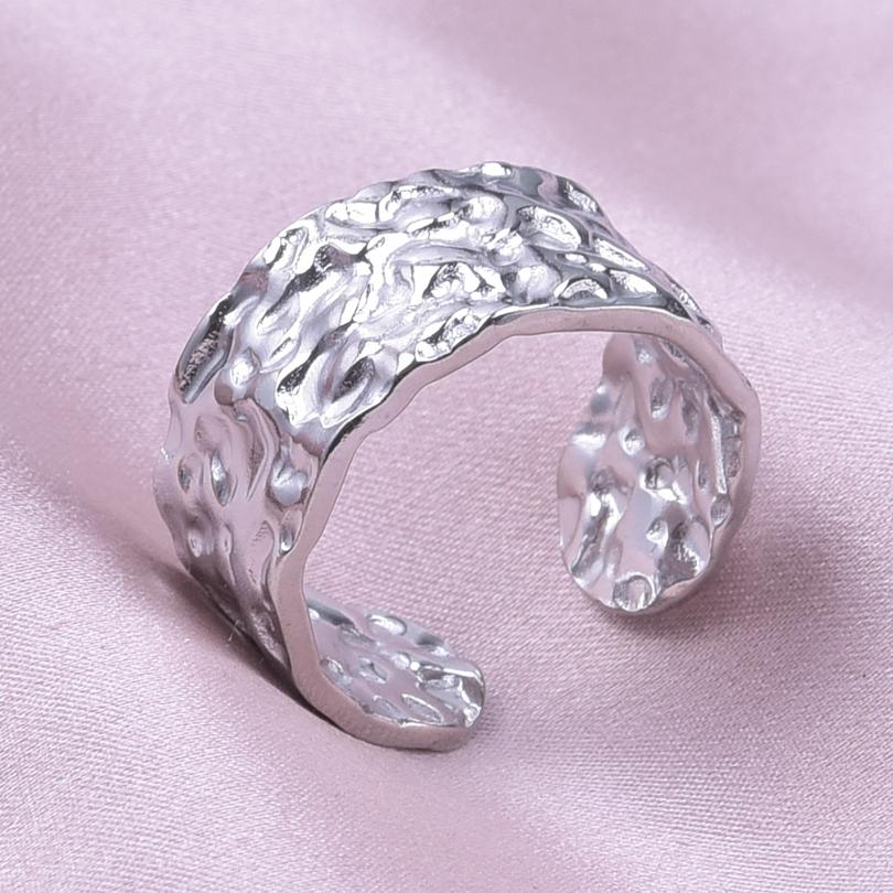 Irregular Open Stainless Steel Rings For Women Men Accessories Size 8 Simple Finger Ring Vintage Personality Jewelry Party Girl