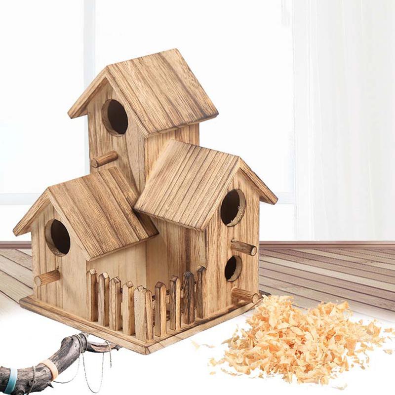 Птичье гнездо, наружная резьба по дереву, украшения, деревянное гнездо для птиц, сплошная вилла для птиц, дом, поделки, сад, двор, дом для колибри