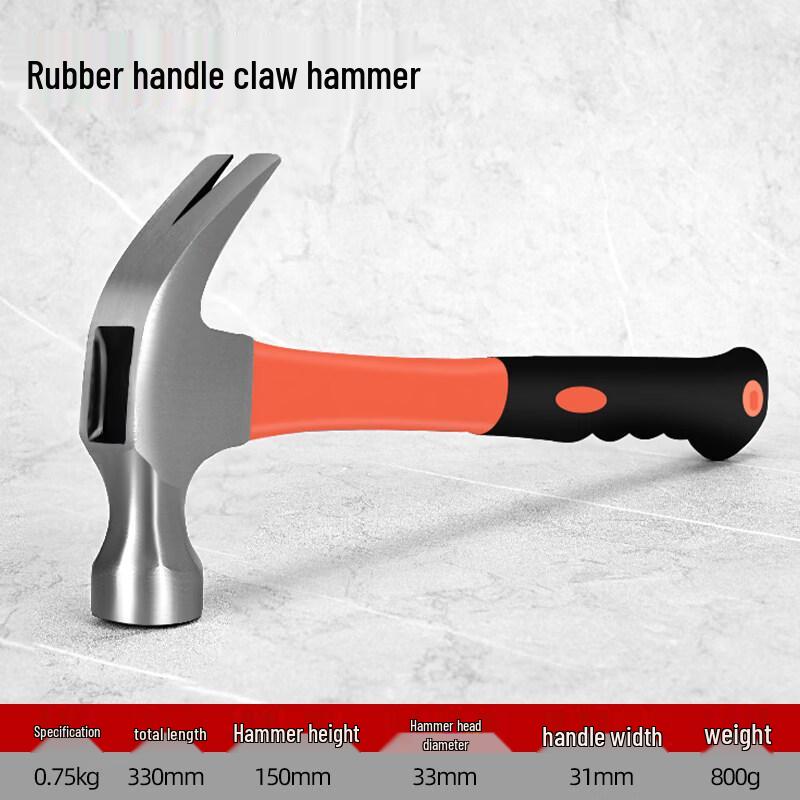 Rubberized Handle Claw Hammer
