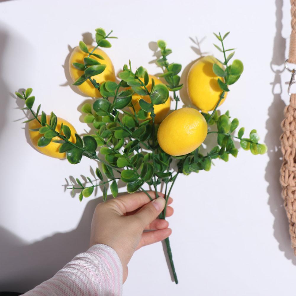 Handmade Artificial Lemon Branches DIY Fake Plants Simulation Lemon Fruit Wedding Party Supplies