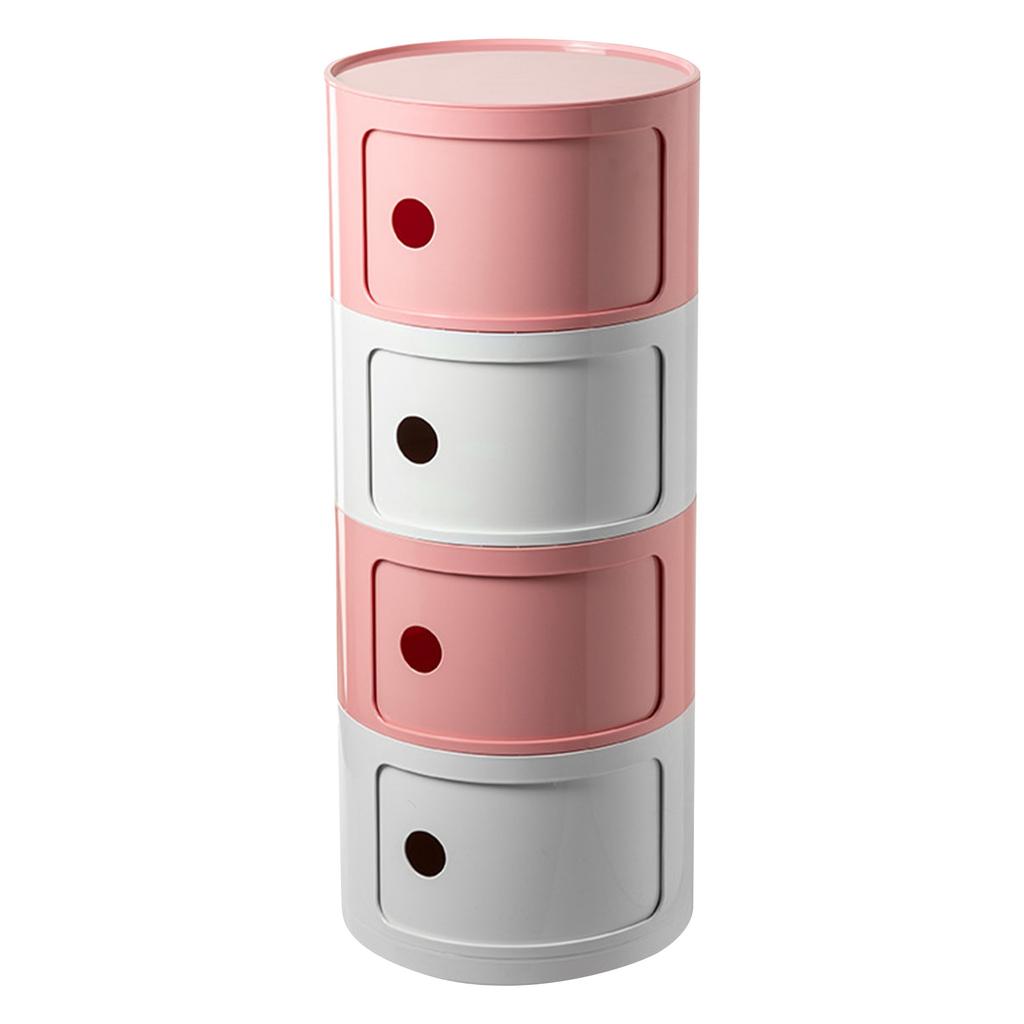 Bedside Table Nordic Style Color Matching Large Capacity Round Bedside Storage Cabinet for Bedroom