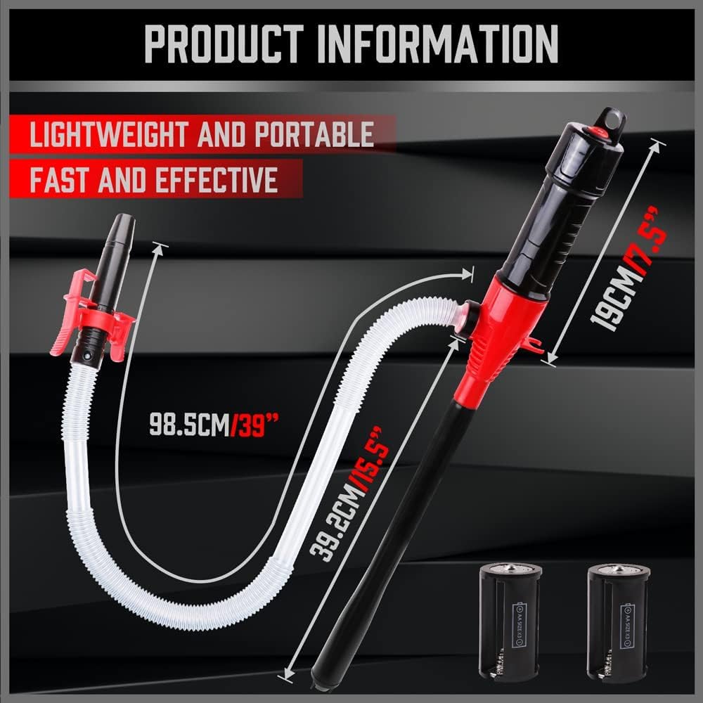 SEDY Электрический ручной насос, Портативный насос для перекачки с батарейным питанием, Многофункциональный сифонный экстрактор жидкости для перекачки бензина, дизельного топлива, топлива и воды