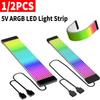 Светодиодная лента ARGB 5V 8/24PIN Кабель-удлинитель питания материнской платы Aura Sync Гибкая для DIY Декоративная светодиодная лента для настольного компьютера